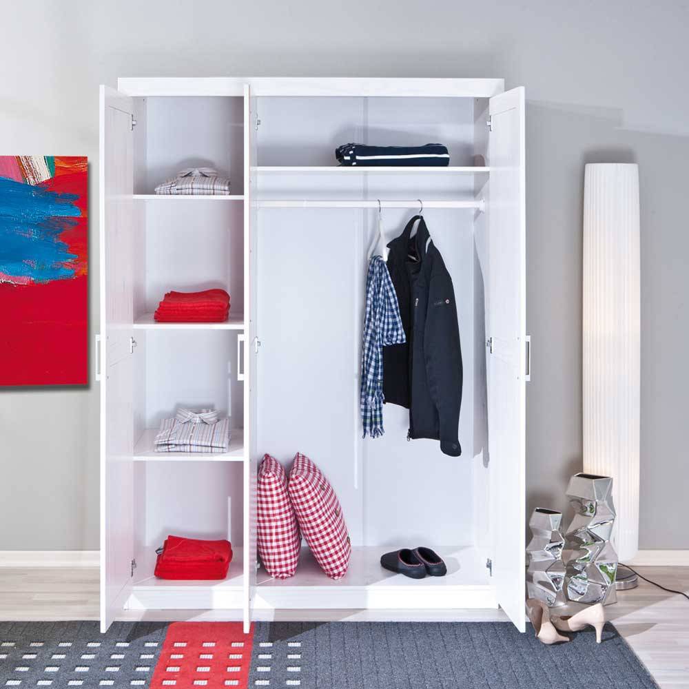 Moderner Kleiderschrank mit Drehtüren.